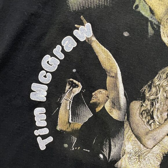 Vintage Faith Hill Rap Tee Shirt Mens Large Tim McGraw WCW Tag 90s Rare Black - Picture 5 of 13